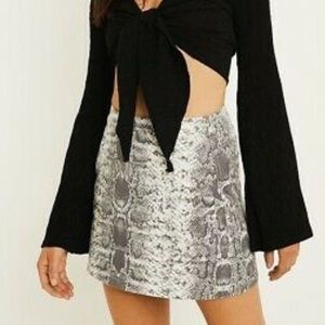 Urban Outfitters Denim Snakeskin Zipper Skirt